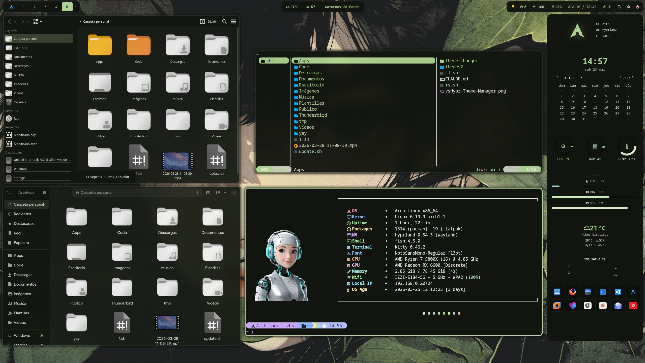 vsHypr Theme Manager: un sistema de temas completo para Hyprland